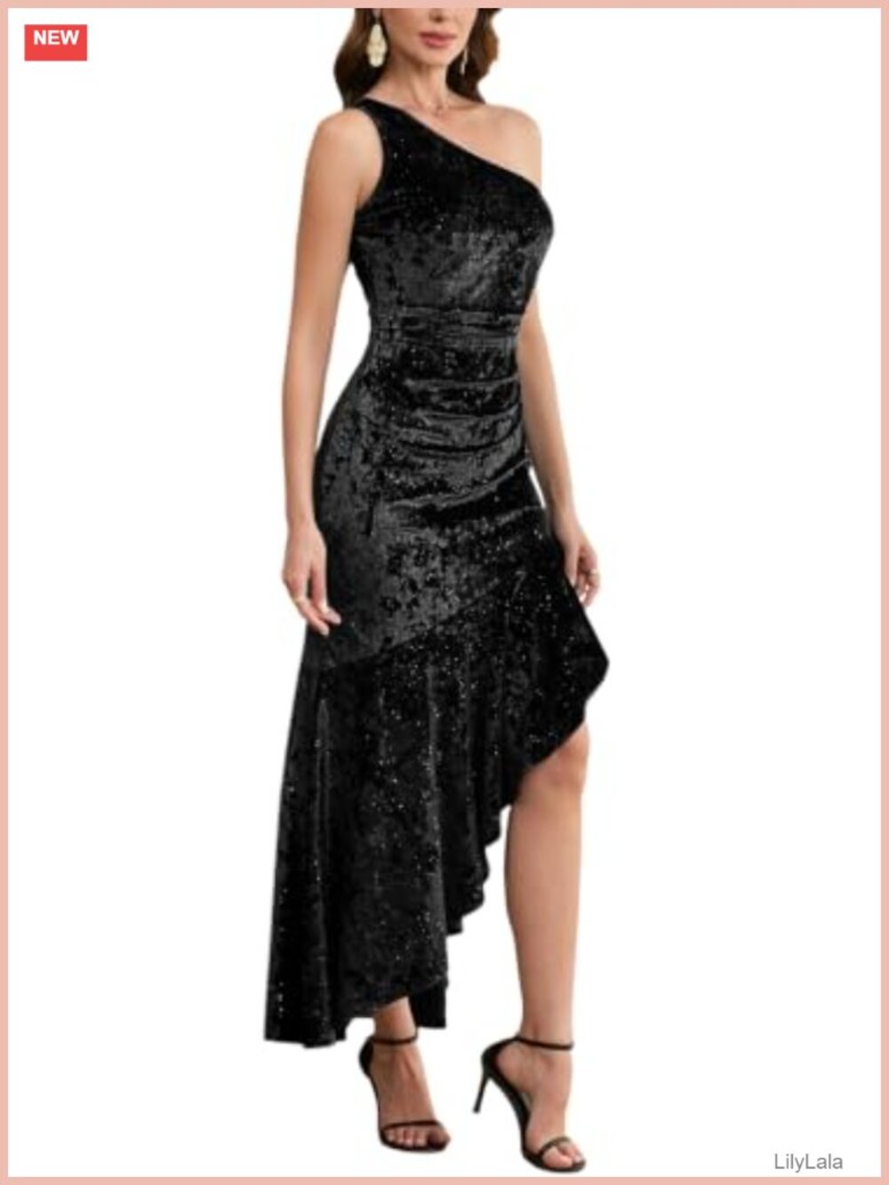 Velvet One Shoulder Bodycon Maxi Dress Ruched High Slit Formal Cocktail